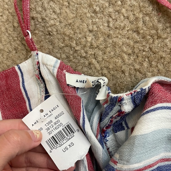 American Eagle striped red white blue romper - Picture 4 of 7